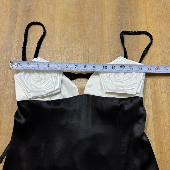 New For Love & Lemons Rita‎ Maxi Slip Dress Medium Rosetta Cup Satin Open Back - Picture 4 of 14